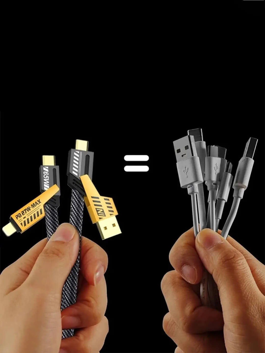 65W High-Speed Dual Head Cable – Lightning & Type-C Powerline