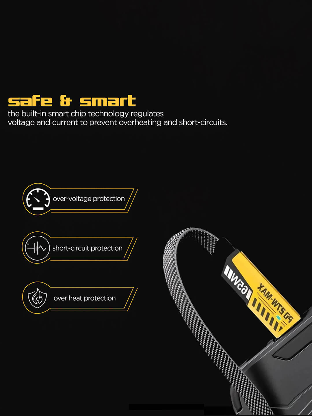 65W High-Speed Dual Head Cable – Lightning & Type-C Powerline